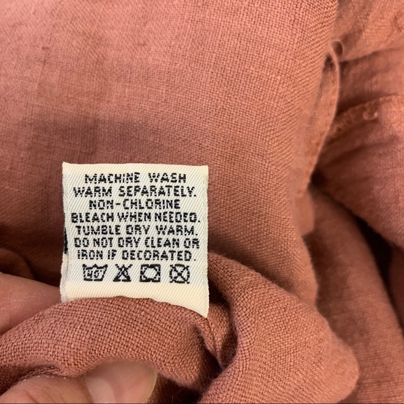 Sunbelt Linen Burnt Mauve Pink Button Up Blouse Medium - Picture 5 of 5